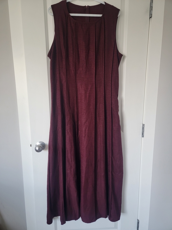 Dresses & Skirts - Sleeveless Wine Red Maxi Dress - Elegant A-Line Design